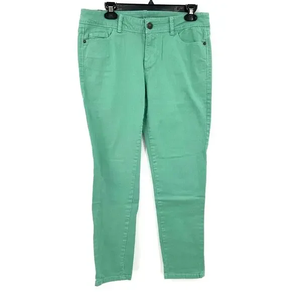 LC by Lauren Conrad Size 10 Skinny Fit Colored Denim Pants Jeans Green - Picture 1 of 4